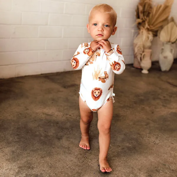 Snuggle Hunny Long Sleeve Bodysuit - Lion Organic