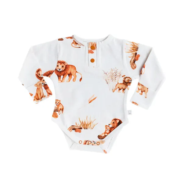 Snuggle Hunny Long Sleeve Bodysuit - Lion Organic