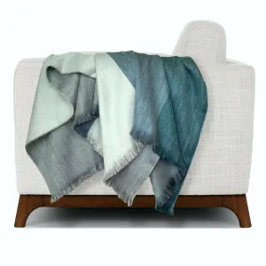 Soft & Warm Baby Alpaca Wool Reversible Fringed Throw Blanket / Sofa Cover - 69 x 55 in