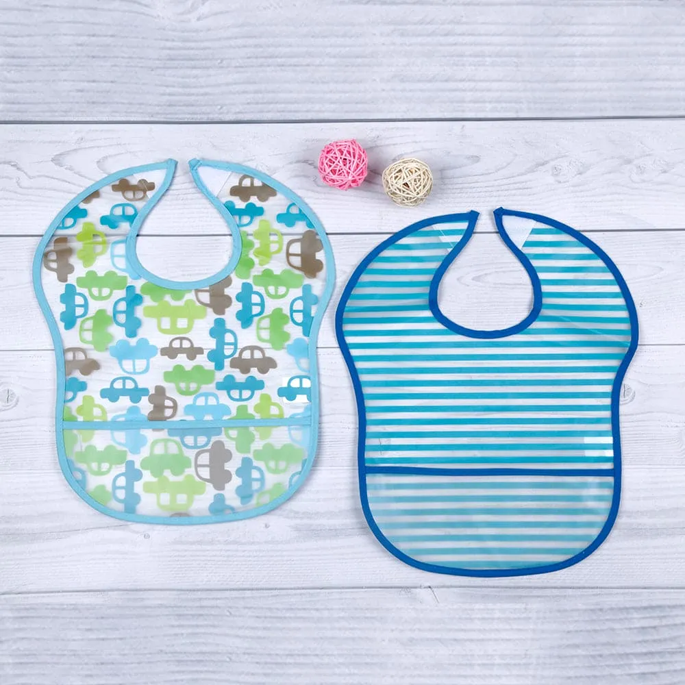 Striped Blue 2 Pk Bibs