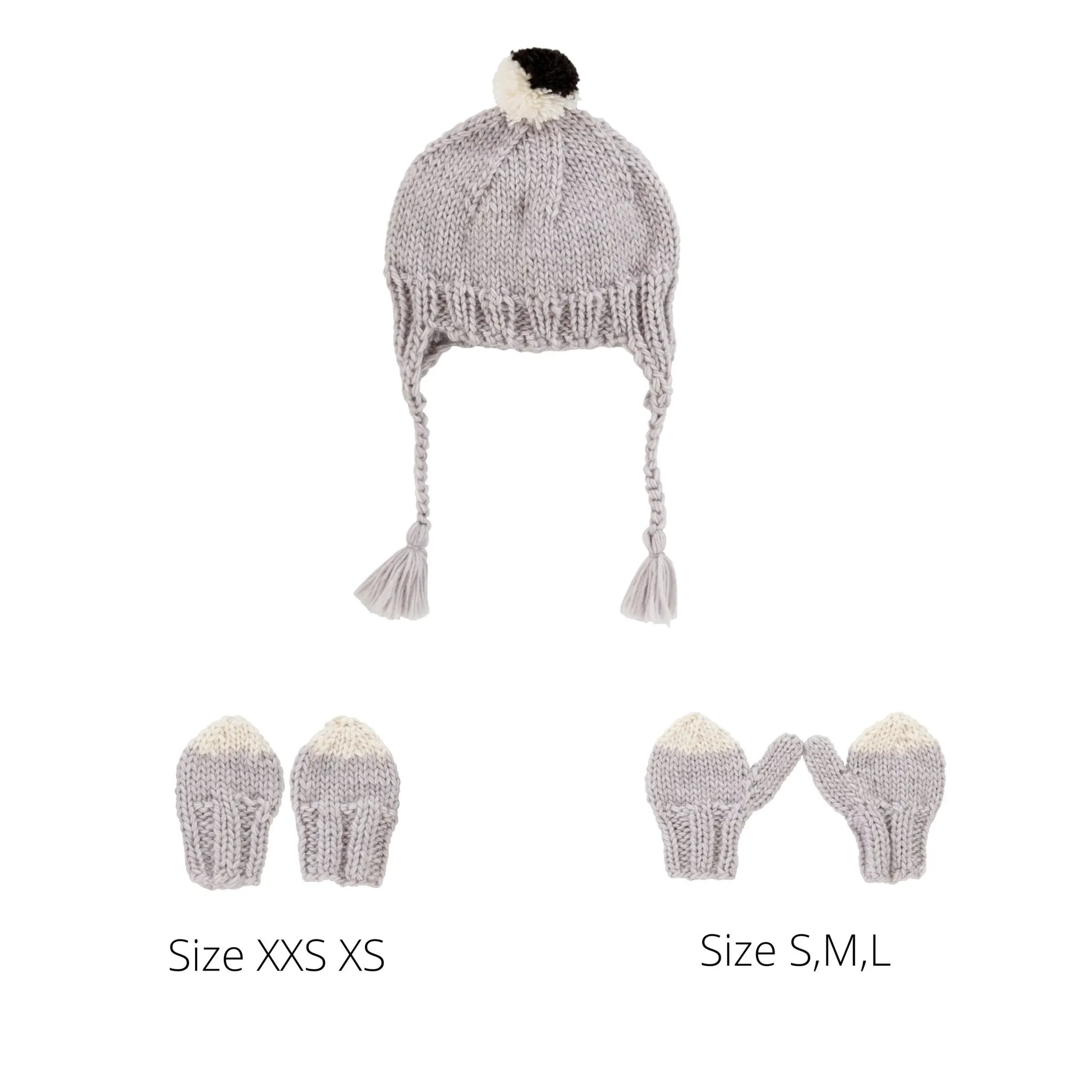 Sunrise Beanie & Mitten Set Grey