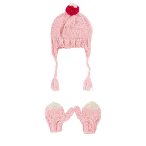 Sunrise Beanie & Mitten Set Pink