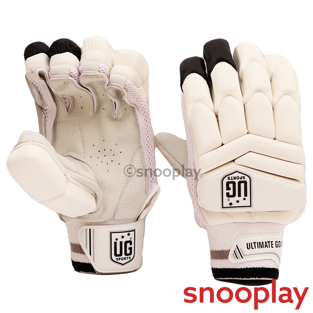 Super Leather Black Batting Gloves | 9-12 Years