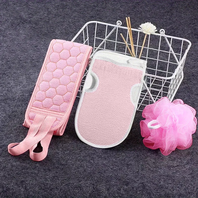 Ultimate Bath Set Towels Gloves Scrubber Loofah Skin Exfoliator