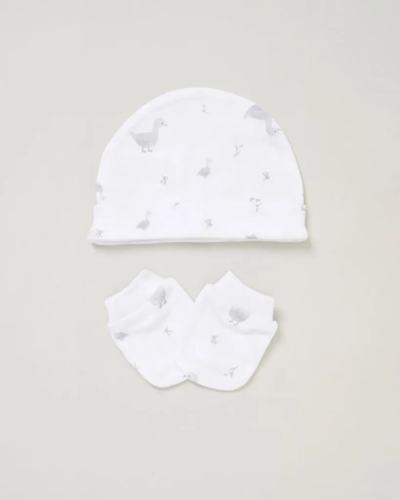 Unisex Baby Clothing Set in White 'Ducks'