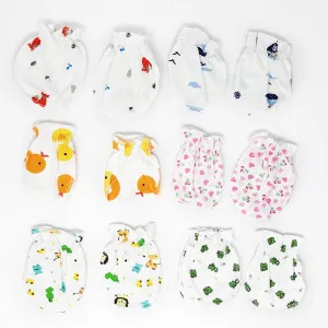 US 6-12 Pairs Baby Infant Anti-scratch Cotton Mittens Gloves Handguard 0-6 Month