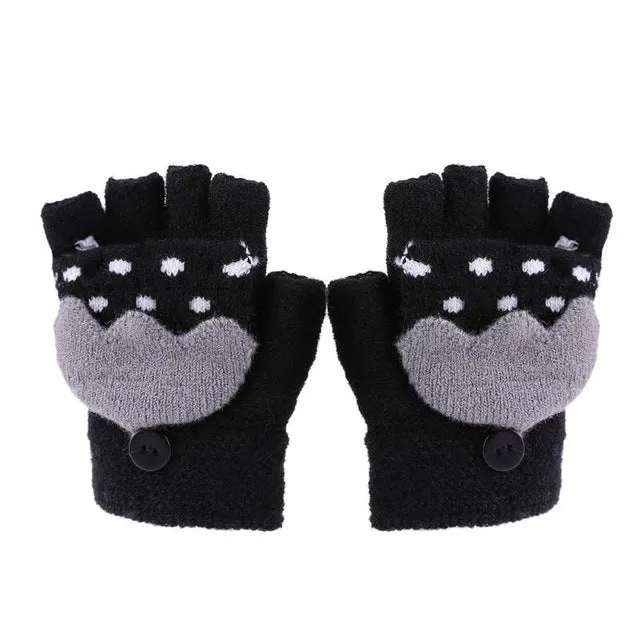 Winter Warm Baby Gloves Children Knitted Stretch Mittens Kids Solid Girls Gloves Full Finger Glove Knitted Random Boys Gloves