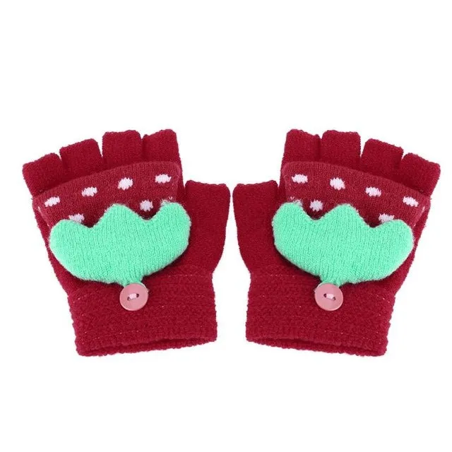 Winter Warm Baby Gloves Children Knitted Stretch Mittens Kids Solid Girls Gloves Full Finger Glove Knitted Random Boys Gloves