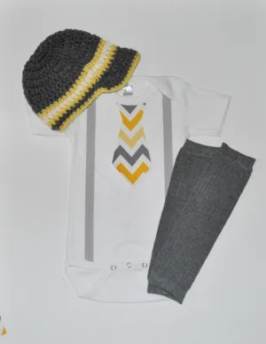 yellow and gray chevron cake smash, newspaper boy hat,  birthday outfit, smash cake outfit, legwarmers