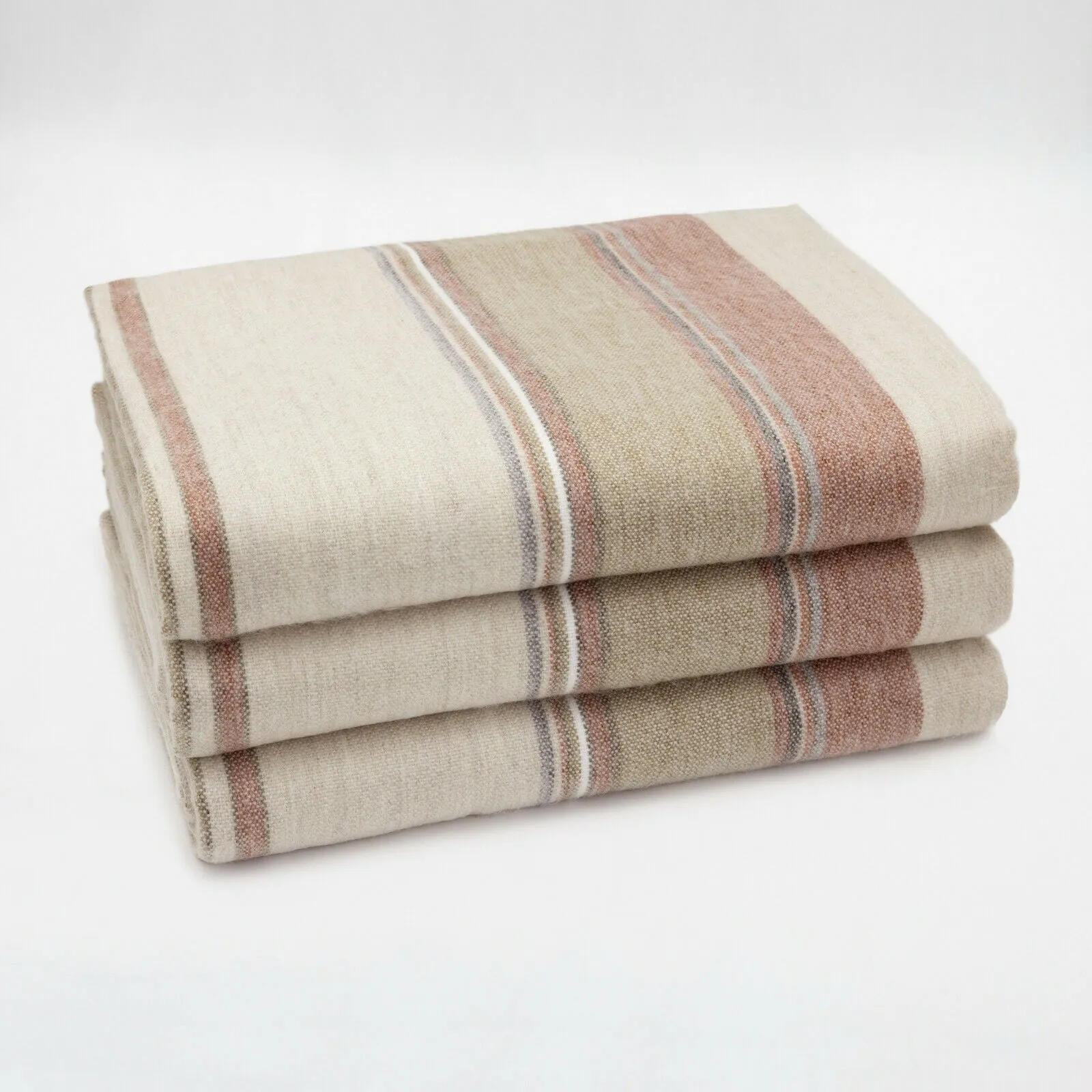 Zhumir - Baby Alpaca Wool Throw Blanket / Sofa Cover - Queen 95" x 66" - earthy stripes pattern