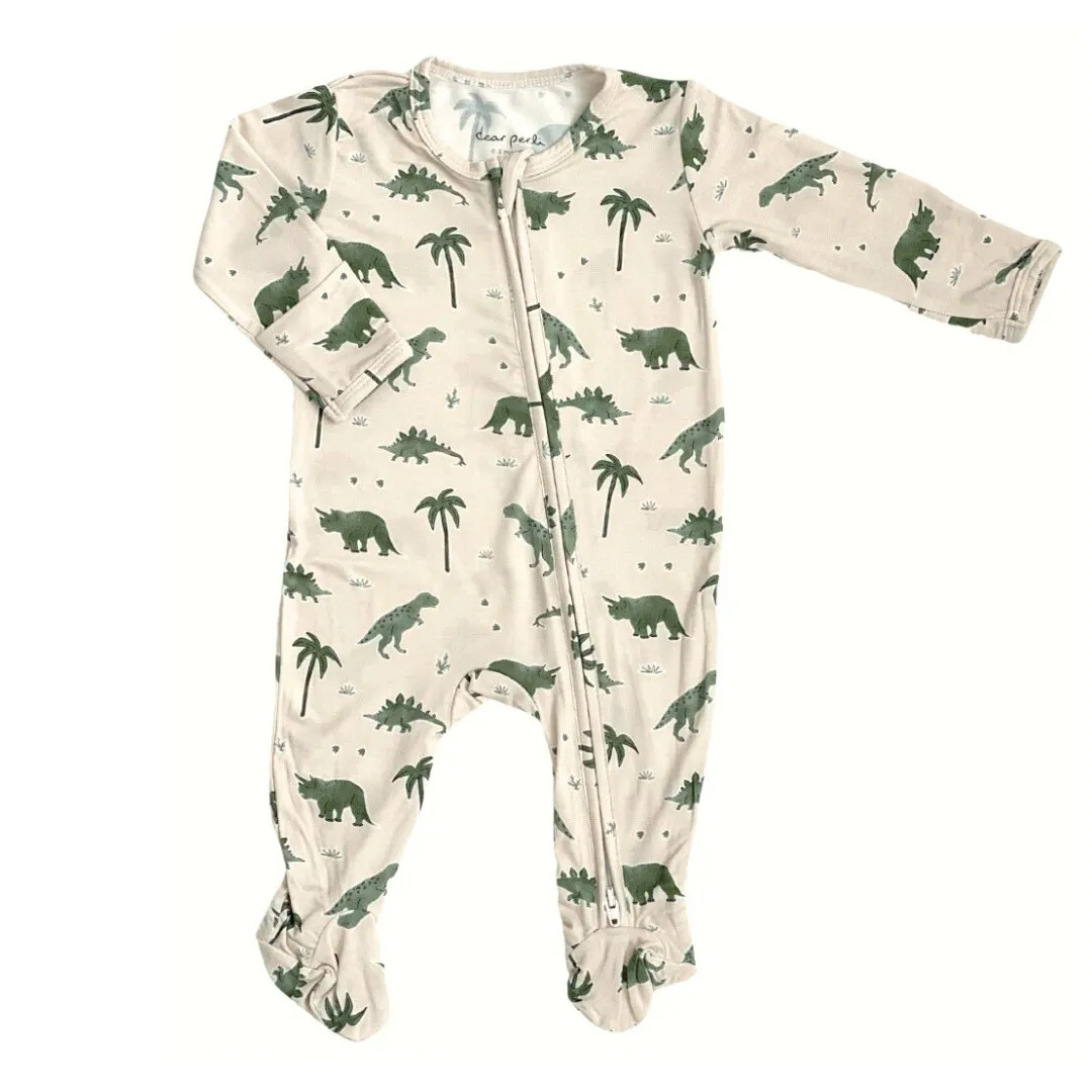 Zippered Footie in Dino-Snores