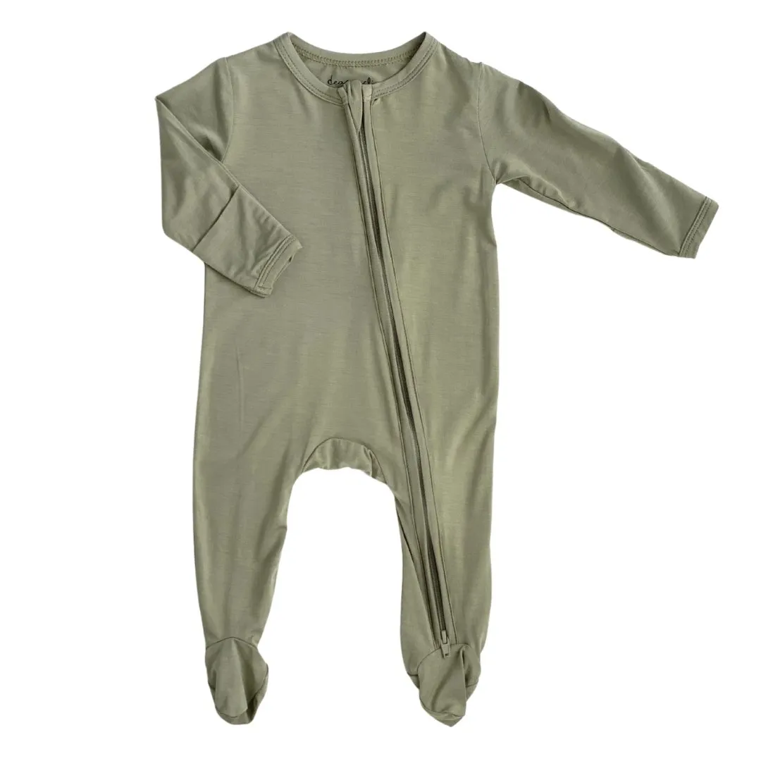 Zippered Footie in Sage